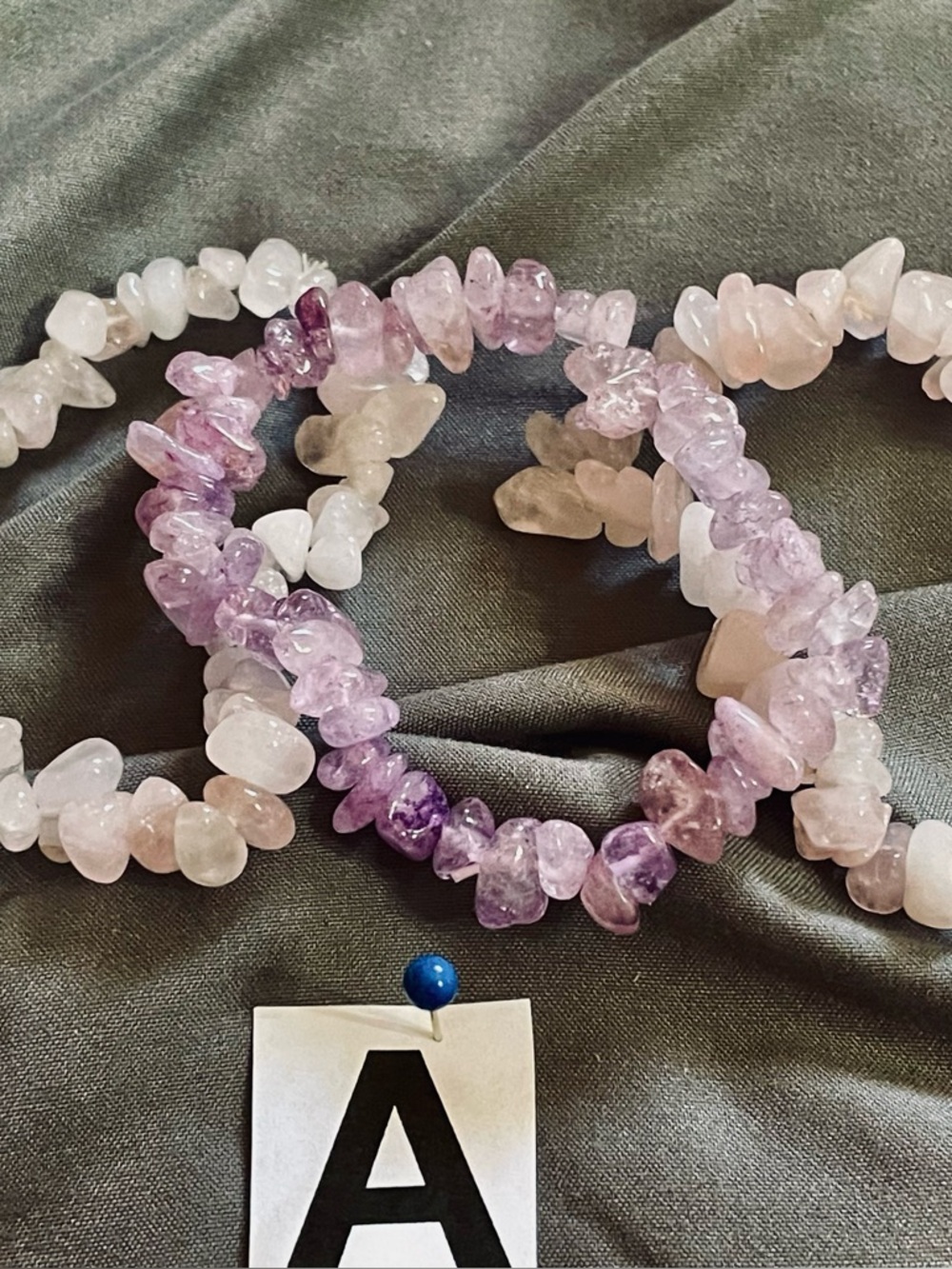 Amethyst & Rose Quartz Chip Stretch Bracelet Set - Women Jewelry